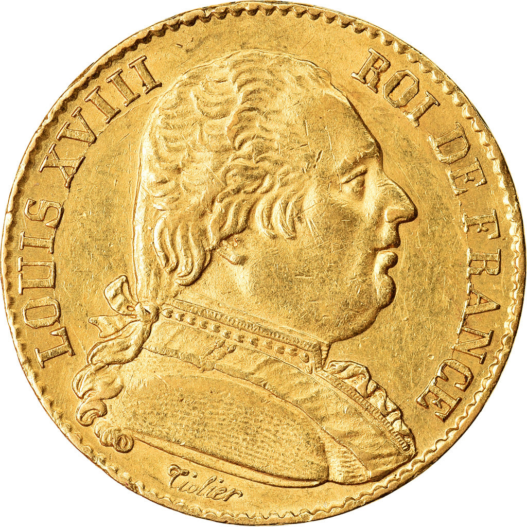 Monnaie, France, Louis XVIII, Louis XVIII, 20 Francs, 1814, Paris, TTB+, Or