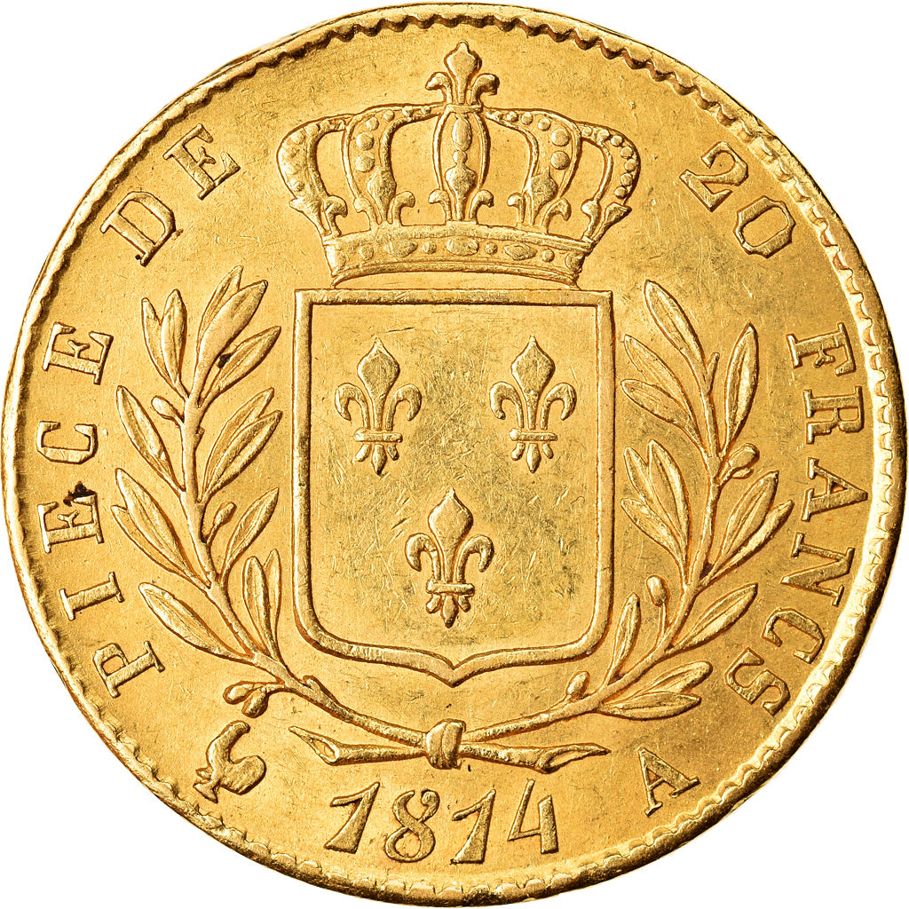 Monnaie, France, Louis XVIII, Louis XVIII, 20 Francs, 1814, Paris, TTB+, Or