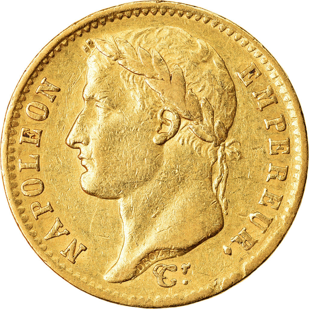 Moneda, Francia, Napoléon I, 20 Francs, 1808, Paris, MBC, Oro, KM:687.1