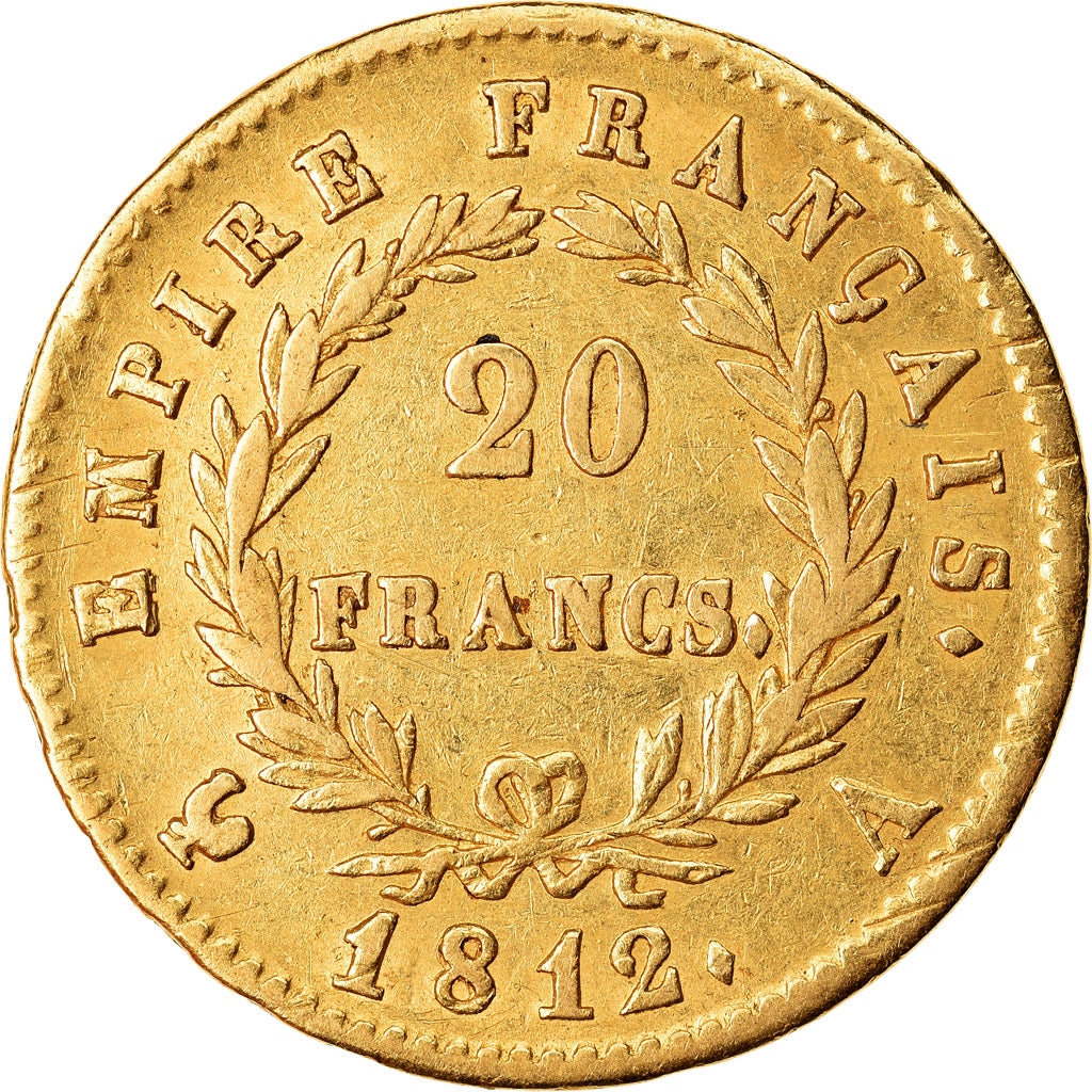 Monnaie, France, Napoléon I, 20 Francs, 1812, Paris, TTB, Or, Gadoury:1025