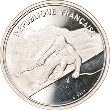 Coin, France, Alpine skiing, 100 Francs, 1989, BE, MS(65-70), Silver, KM:971