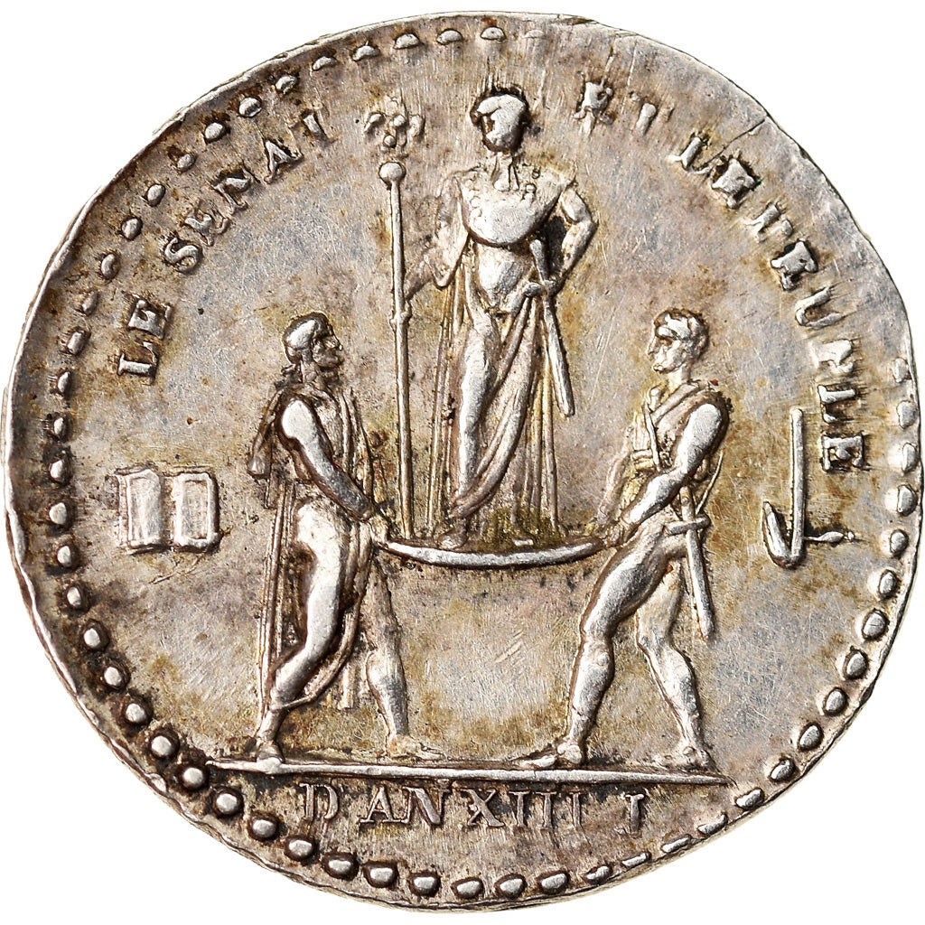 Frankrijk, Token, Napoléon, Quinaire, Sacre de l'Empereur, 1805, PR+, Zilver