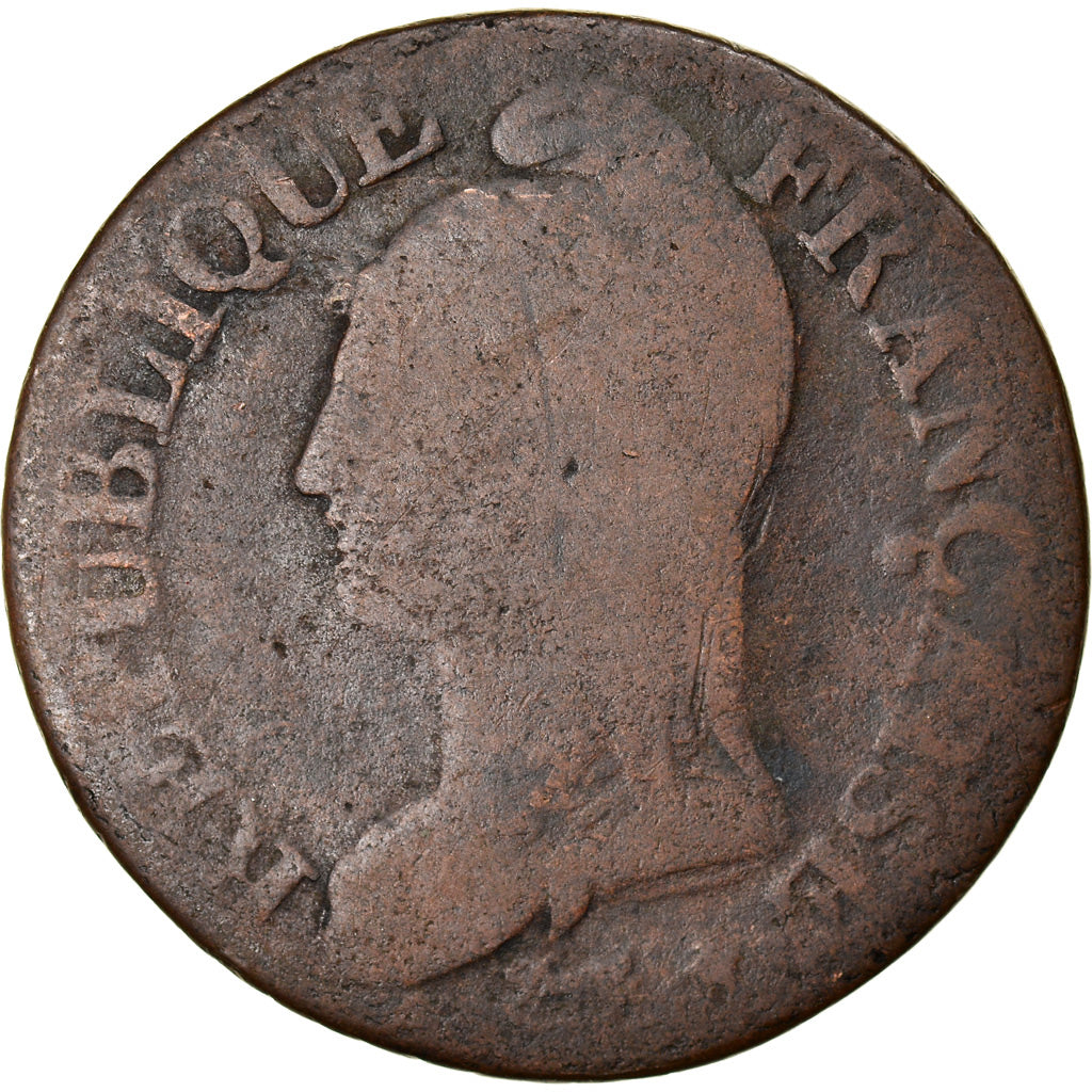 Moneta, Francia, Dupré, 5 Centimes, AN 5, Lille, MB, Bronzo, KM:640.11