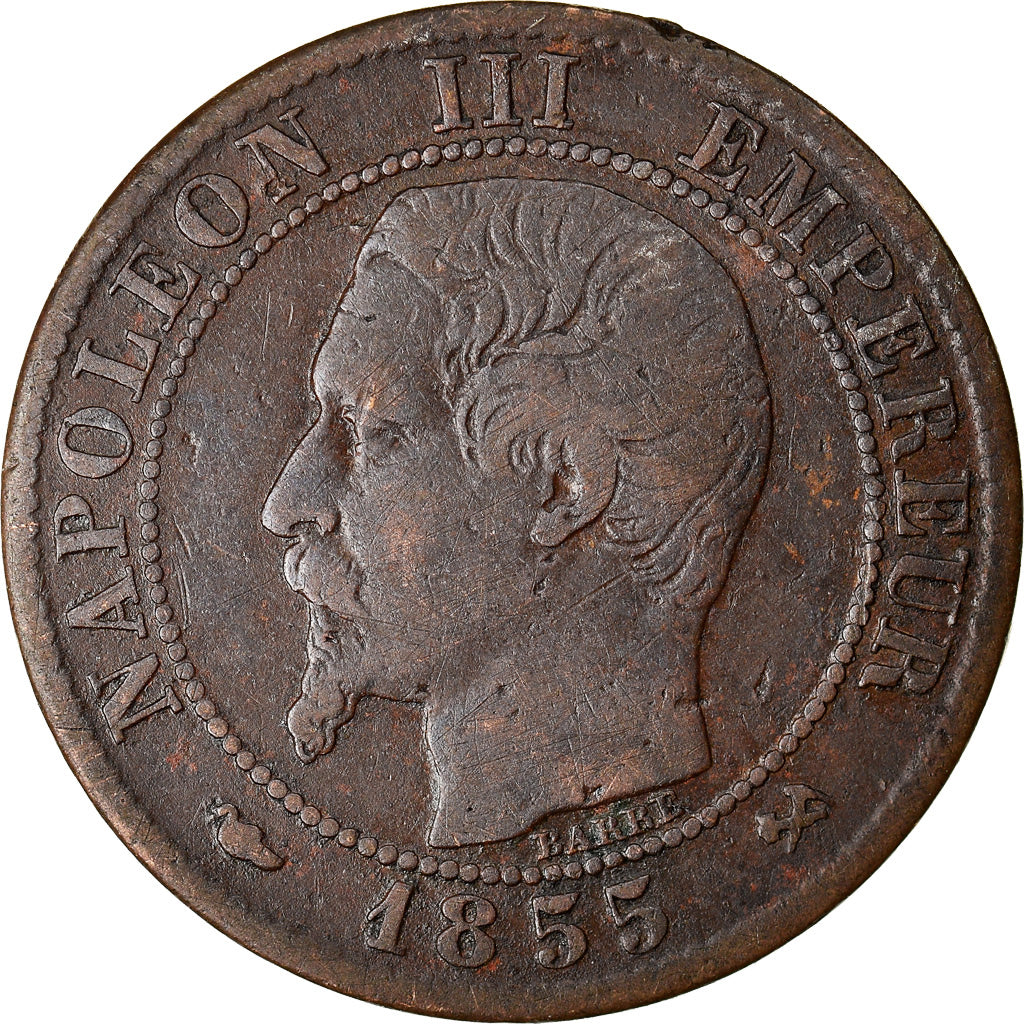 Coin, France, Napoleon III, Napoléon III, Centime, 1855, Rouen, EF(40-45)