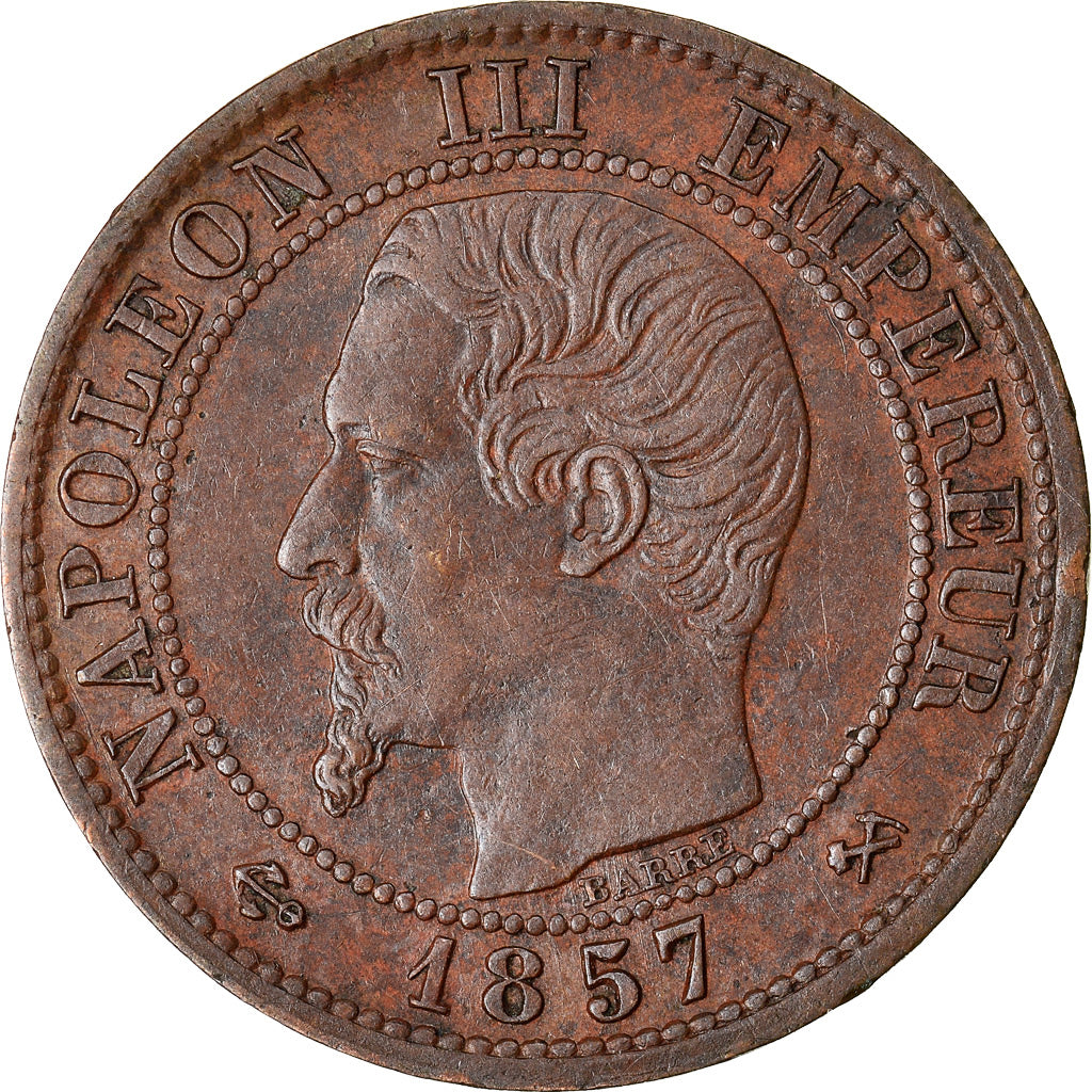 Moneta, Francja, Napoleon III, Napoléon III, Centime, 1857, Rouen, AU(50-53)