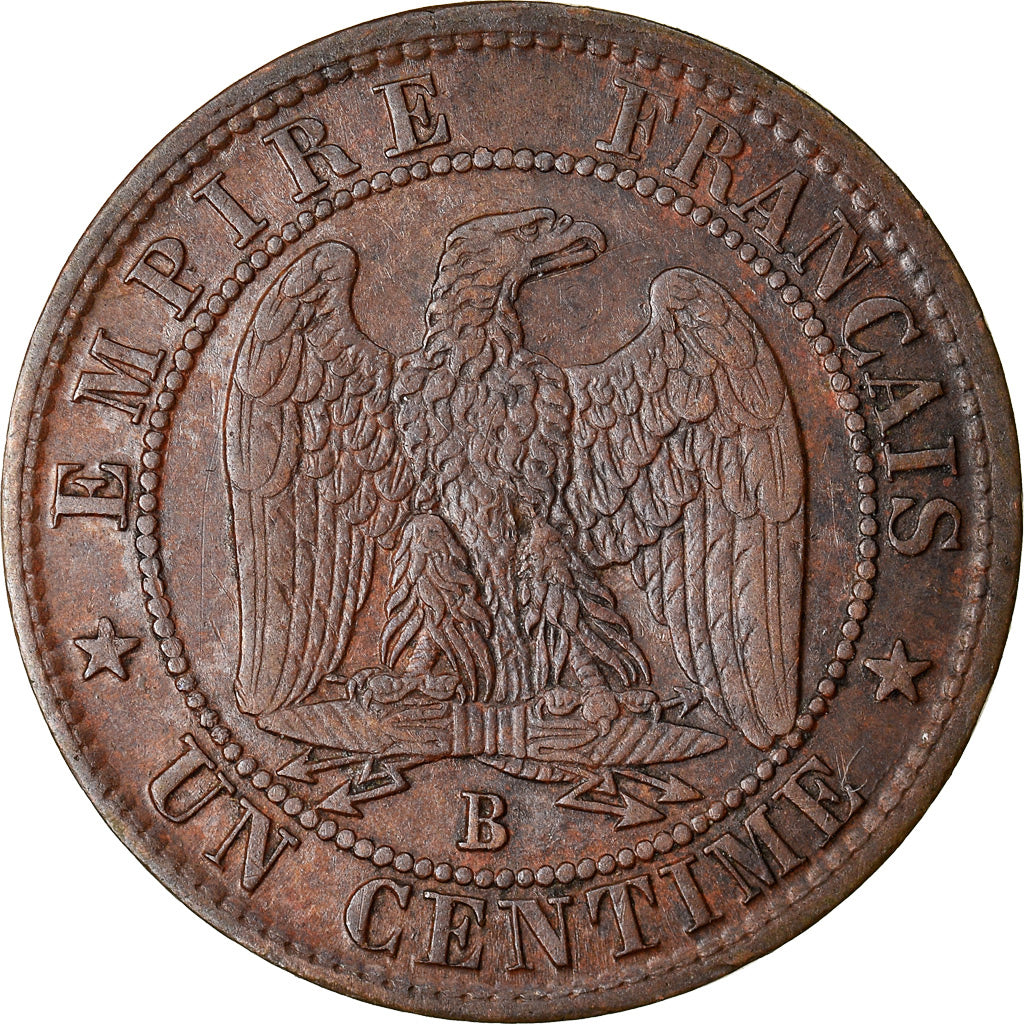 Moneta, Francja, Napoleon III, Napoléon III, Centime, 1857, Rouen, AU(50-53)