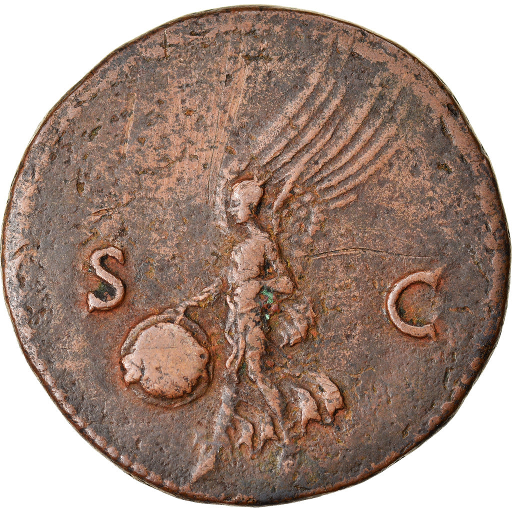 Coin, Nero, Dupondius, Rome, VF(30-35), Bronze, RIC:196