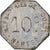 Coin, France, Messageries de l'Ouest, Nantes, 10 Centimes, EF(40-45), Nickel