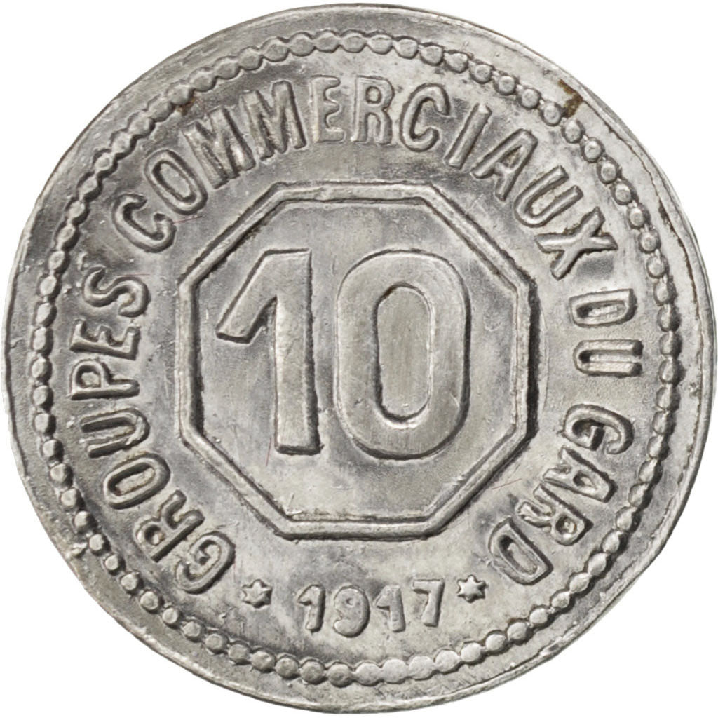 France, 10 Centimes, 1917, AU(50-53), Aluminium, Elie #10.1, 0.90