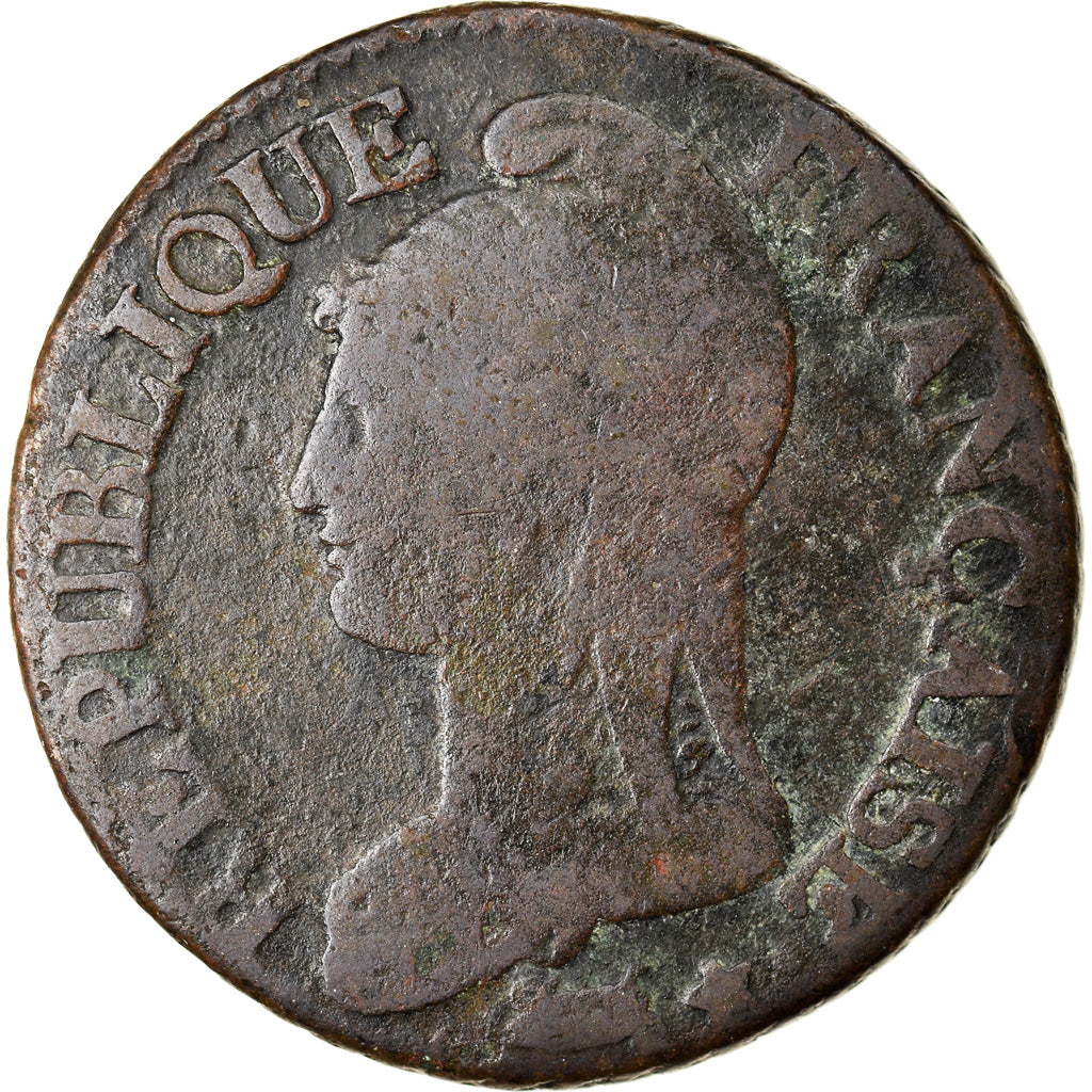 Moneta, Francja, Dupré, 5 Centimes, AN 8/5, Paris, VF(20-25), Bronze, KM:640.1