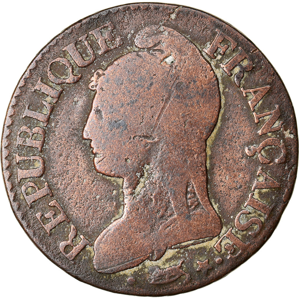 Moneta, Francia, 5 Centimes, AN 7/5, Paris (A/R), MB, Bronzo, Gadoury:126