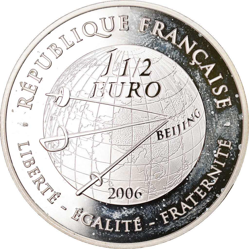 France, 1-1/2 Euro, Escrime - Jeux d'été, 2006, Paris, MS(65-70), Silver