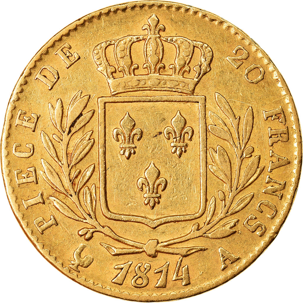 Münze, Frankreich, Louis XVIII, Louis XVIII, 20 Francs, 1814, Paris, SS, Gold