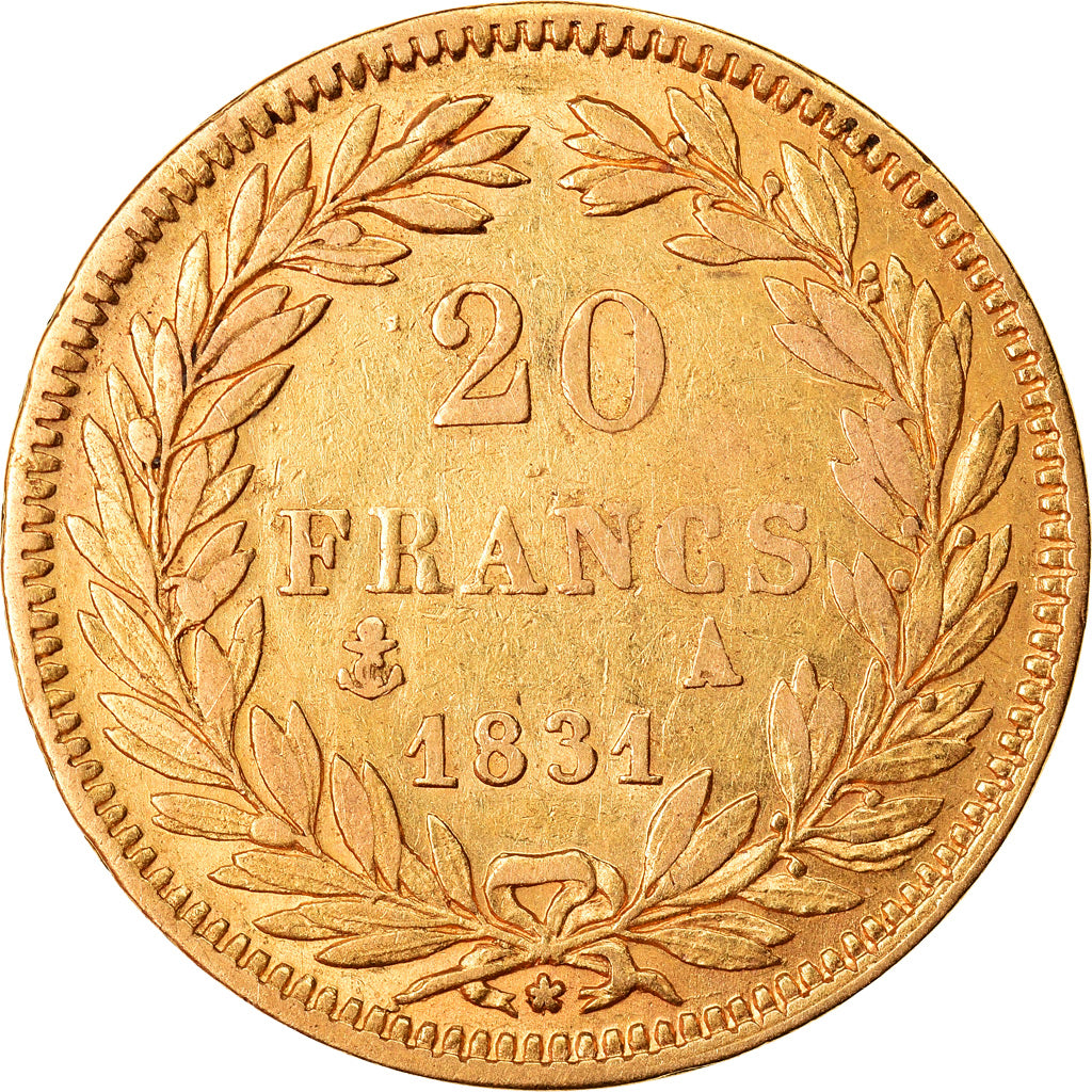 Coin, France, Louis-Philippe, 20 Francs, 1831, Paris, EF(40-45), Gold, KM:746.1