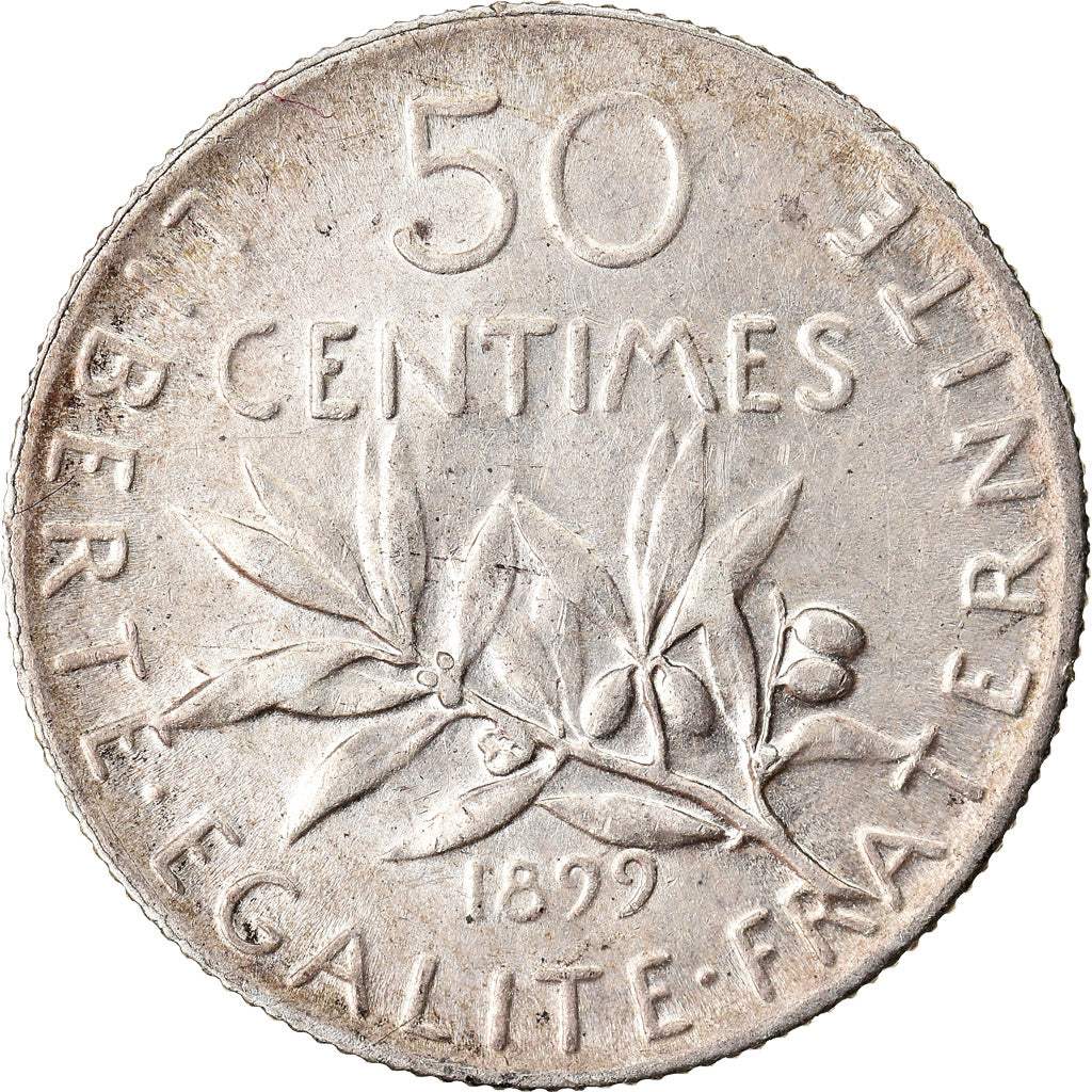 Coin, France, Semeuse, 50 Centimes, 1899, Paris, AU(55-58), Silver, KM:854