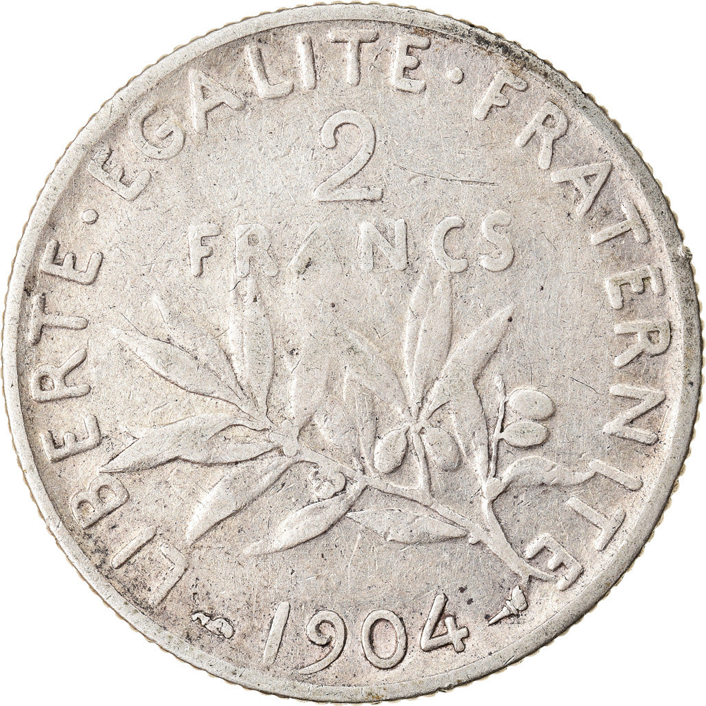 Coin, France, Semeuse, 2 Francs, 1904, Paris, VF(30-35), Silver, KM:845.1