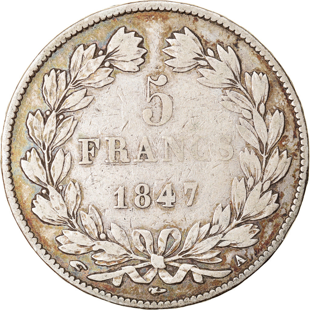 Coin, France, Louis-Philippe, 5 Francs, 1847, Paris, VF(30-35), Silver