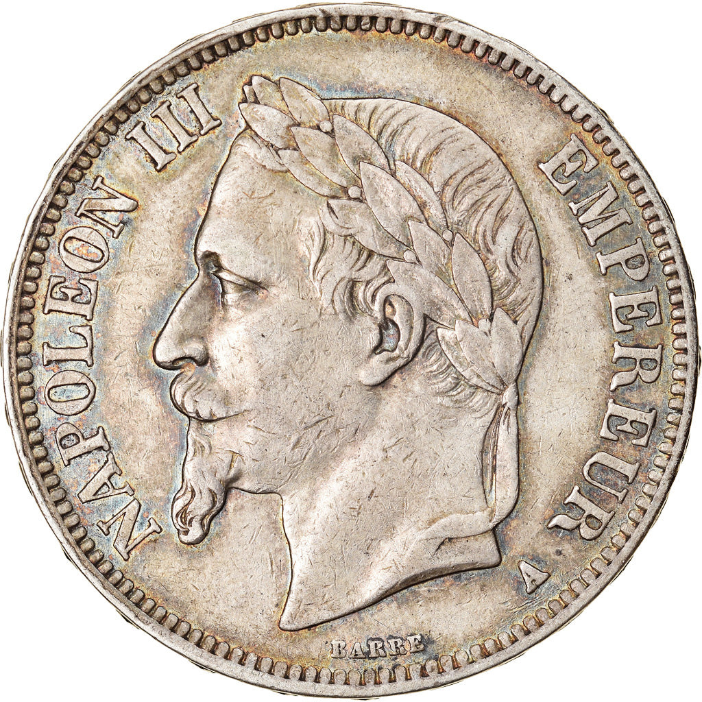 Moneda, Francia, Napoleon III, Napoléon III, 5 Francs, 1867, Paris, MBC+