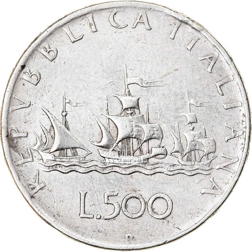 Coin, Italy, 500 Lire, 1959, Rome, EF(40-45), Silver, KM:98