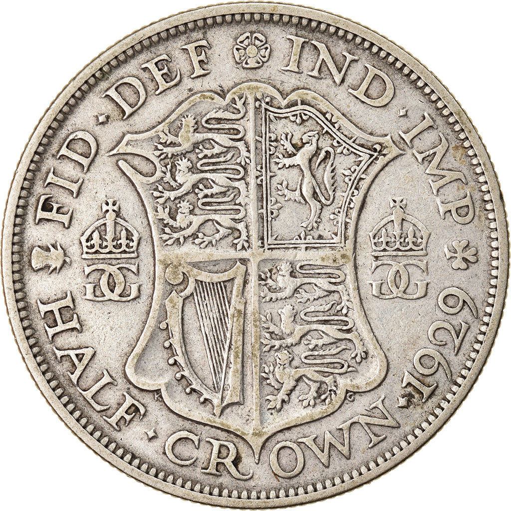 Coin, Great Britain, George V, 1/2 Crown, 1929, VF(30-35), Silver, KM:835