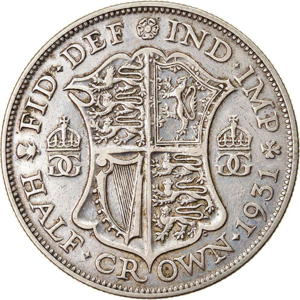 Coin, Great Britain, George V, 1/2 Crown, 1931, VF(30-35), Silver, KM:835