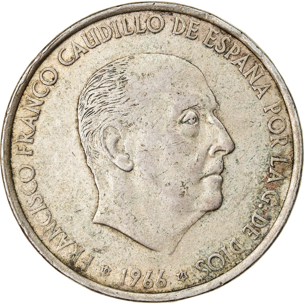 Coin, Spain, Caudillo and regent, 100 Pesetas, 1966, Madrid, EF(40-45), Silver