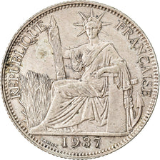 Coin, FRENCH INDO-CHINA, 20 Cents, 1937, Paris, EF(40-45), Silver, KM:17.2
