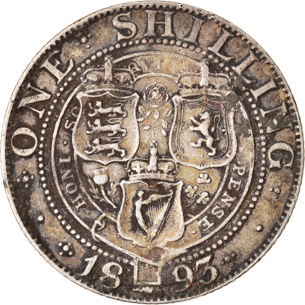 Monnaie, Grande-Bretagne, Victoria, Shilling, 1893, Londres, TB+, Argent, KM:780