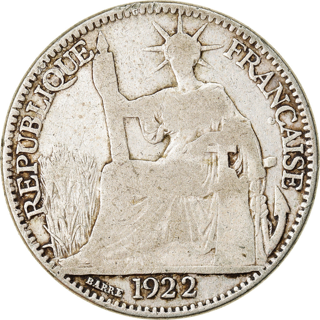 Coin, FRENCH INDO-CHINA, 10 Cents, 1922, Paris, VF(20-25), Silver, KM:16.1