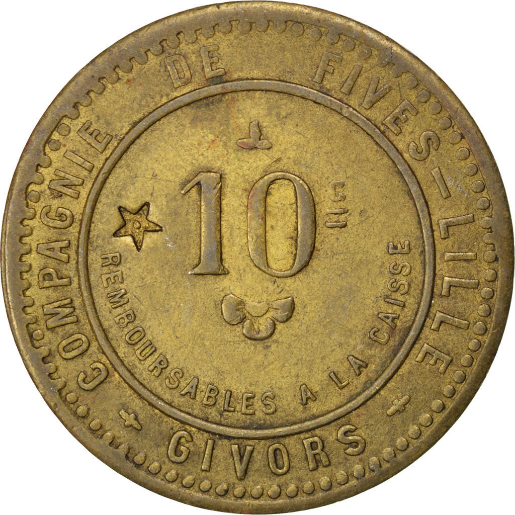France, 10 Centimes, EF(40-45), Brass, Elie #15.4, 9.73