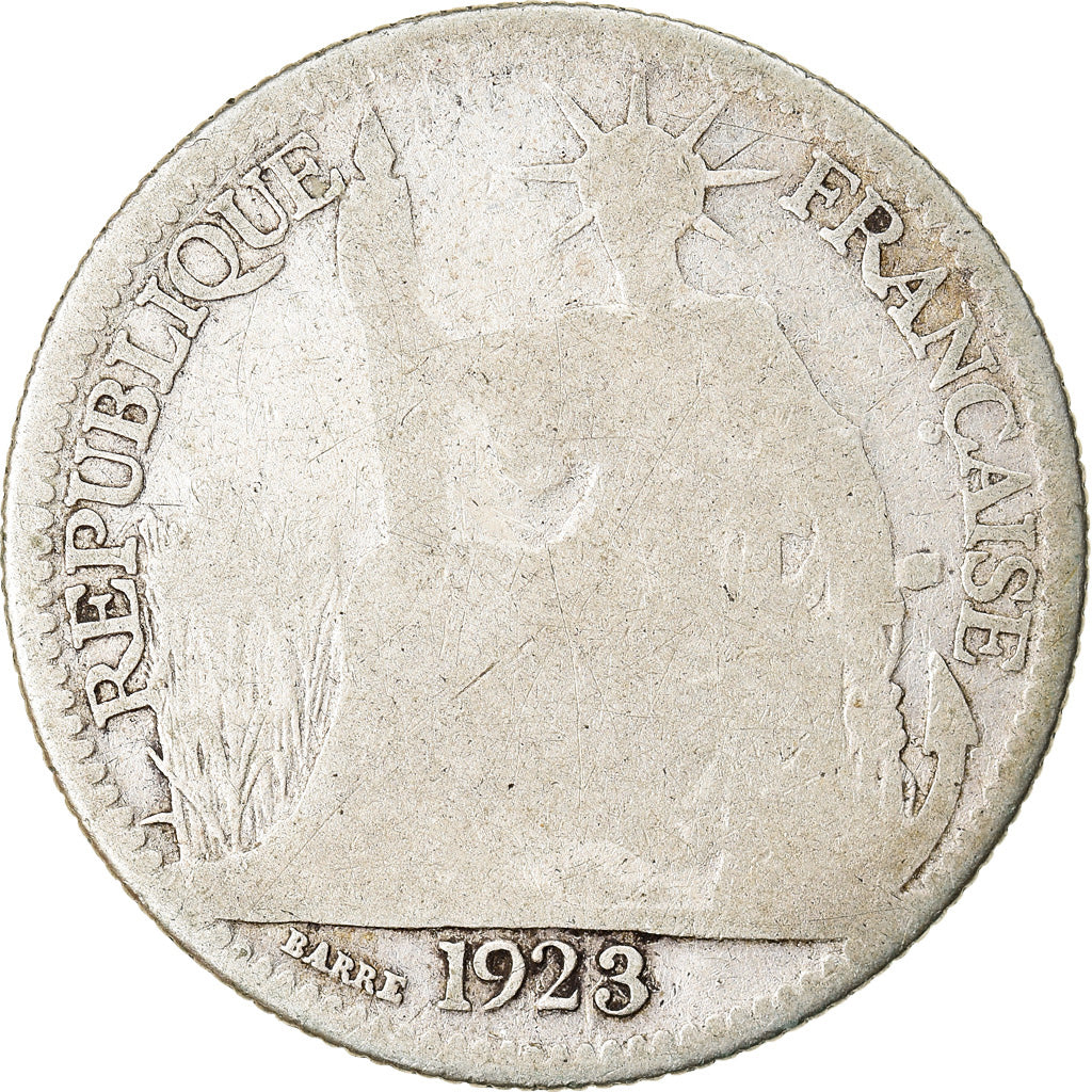 Moeda, INDOCHINA FRANCESA, 10 Cents, 1923, Paris, F(12-15), Prata, KM:16.1