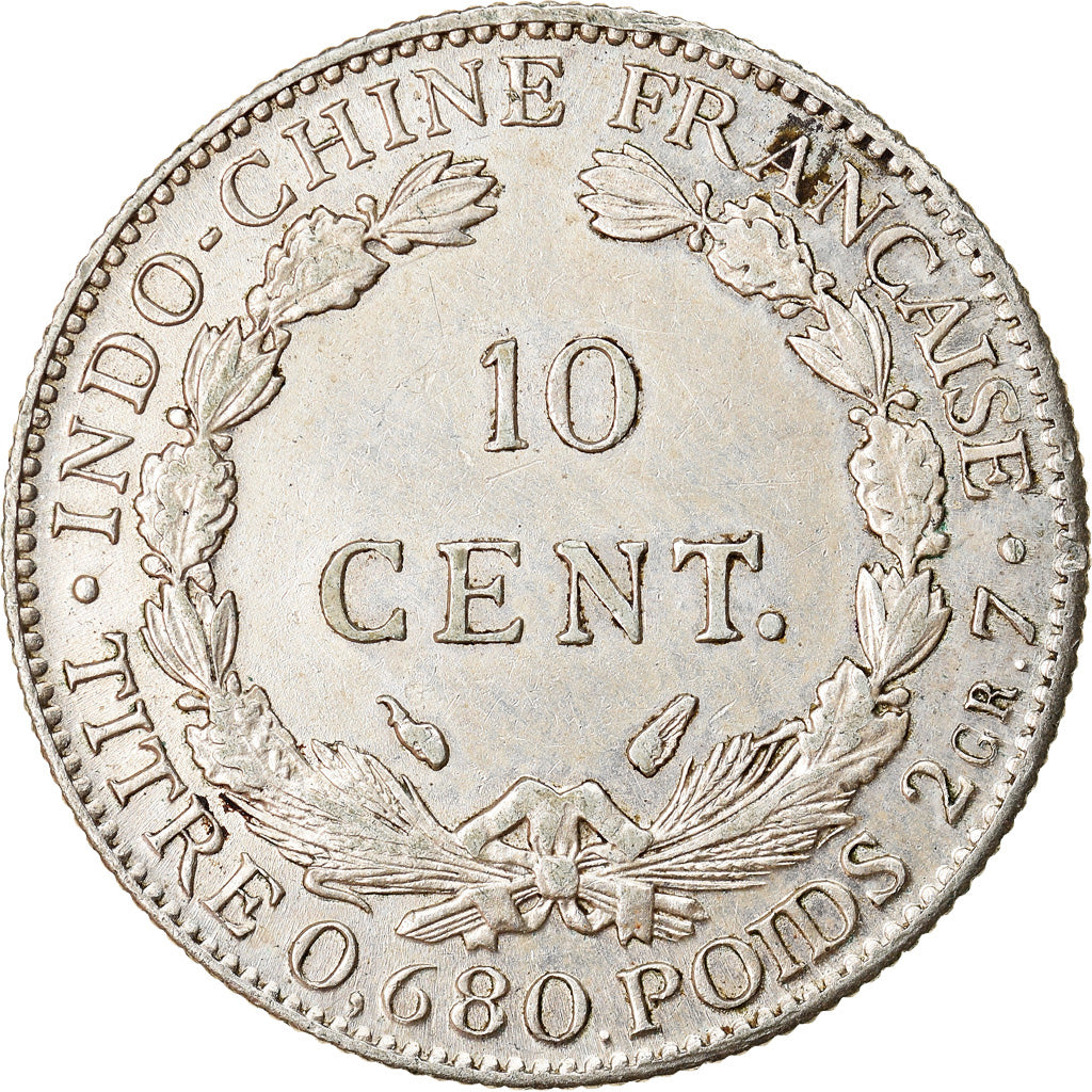 Coin, FRENCH INDO-CHINA, 10 Cents, 1937, Paris, AU(50-53), Silver, KM:16.2