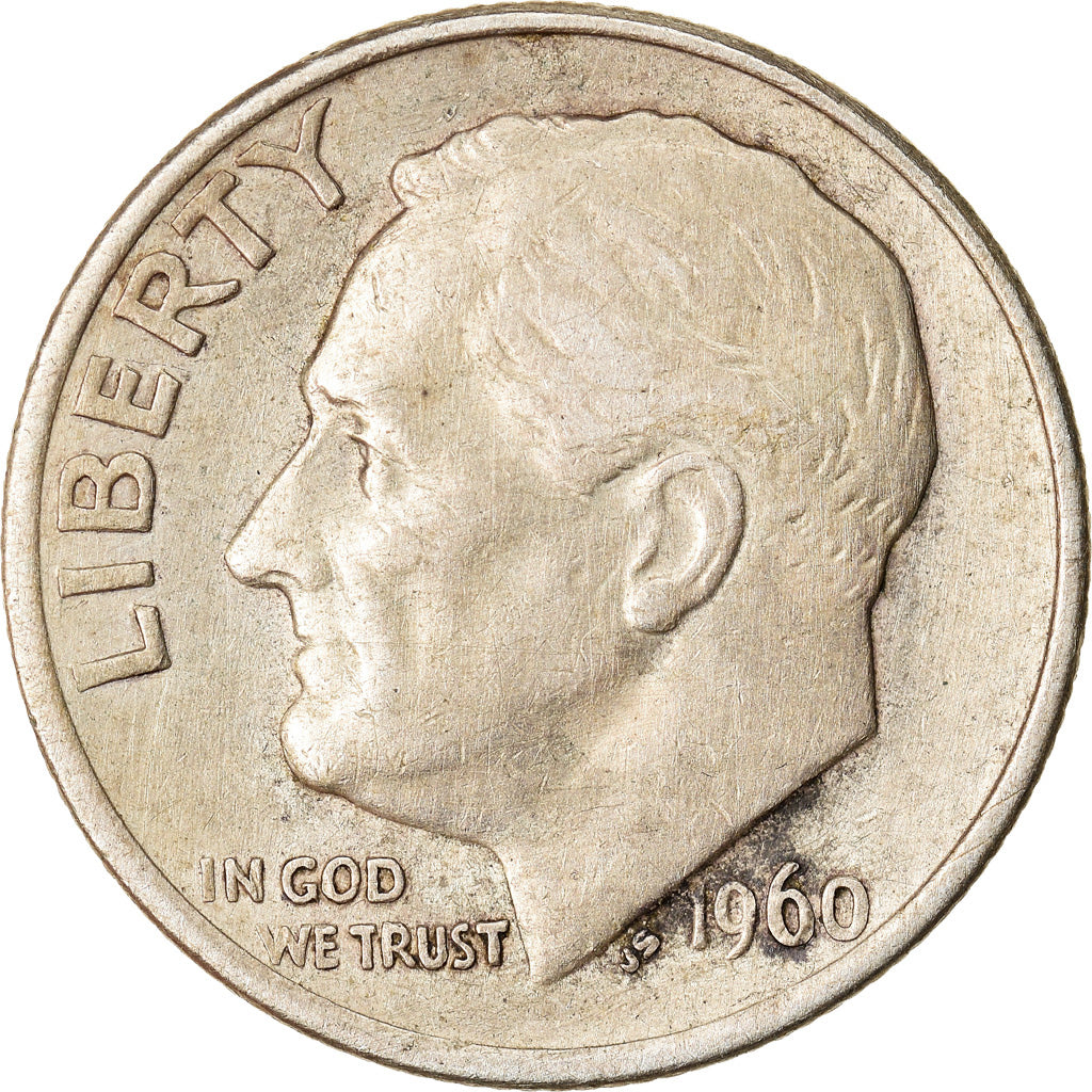 Coin, United States, Roosevelt Dime, Dime, 1960, U.S. Mint, Philadelphia