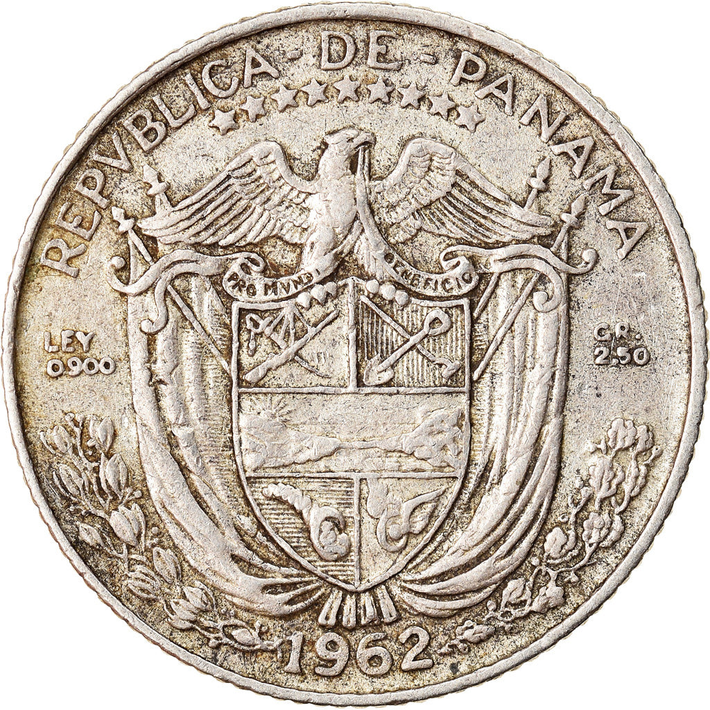 Coin, Panama, 1/10 Balboa, 1962, AU(50-53), Silver, KM:10.2