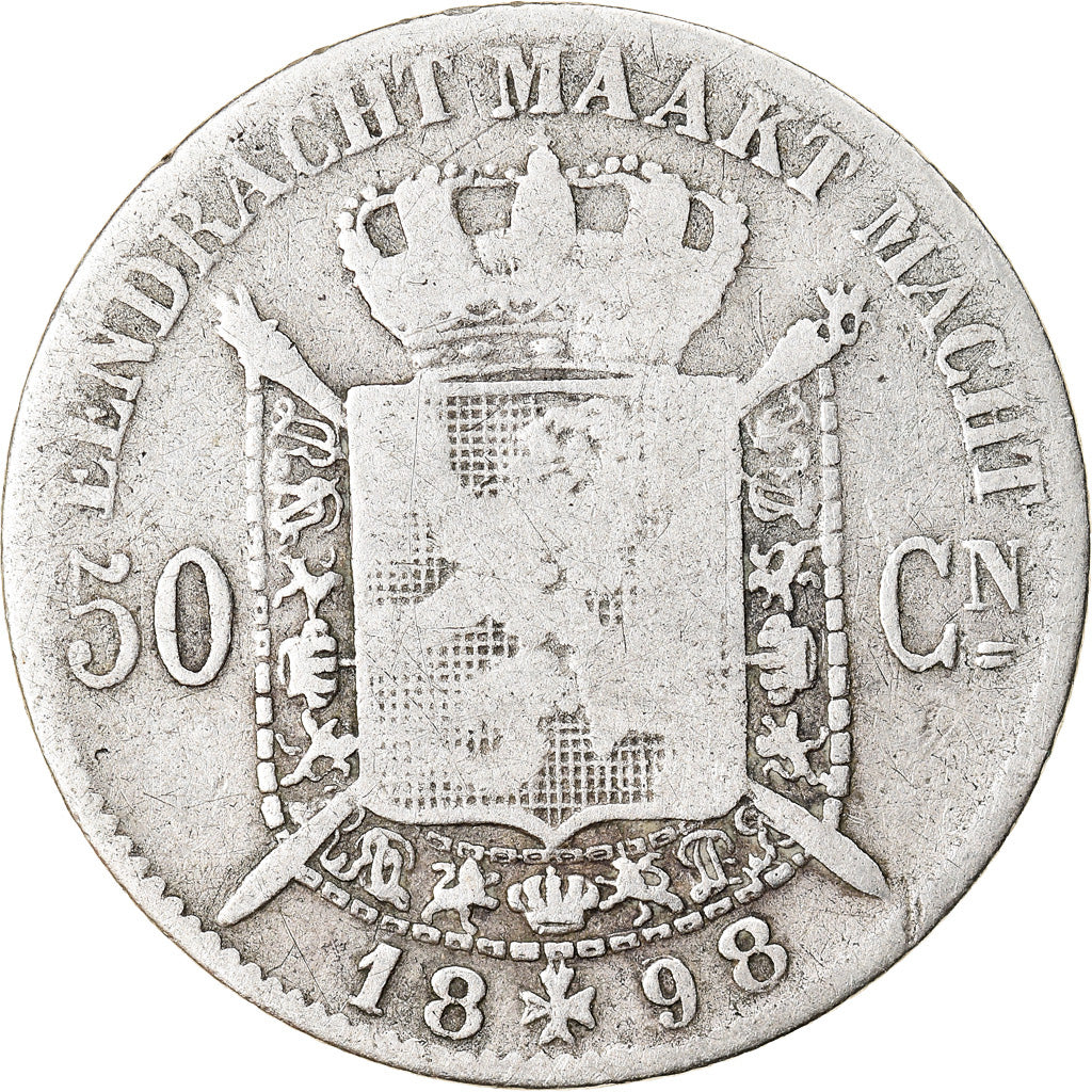 Coin, Belgium, Leopold II, 50 Centimes, 1898, VF(20-25), Silver, KM:27