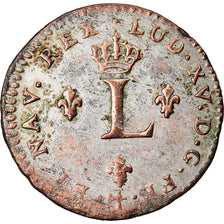 Münze, Frankreich, Louis XV, Double sol (2 sous) en billon, 2 Sols, 1739