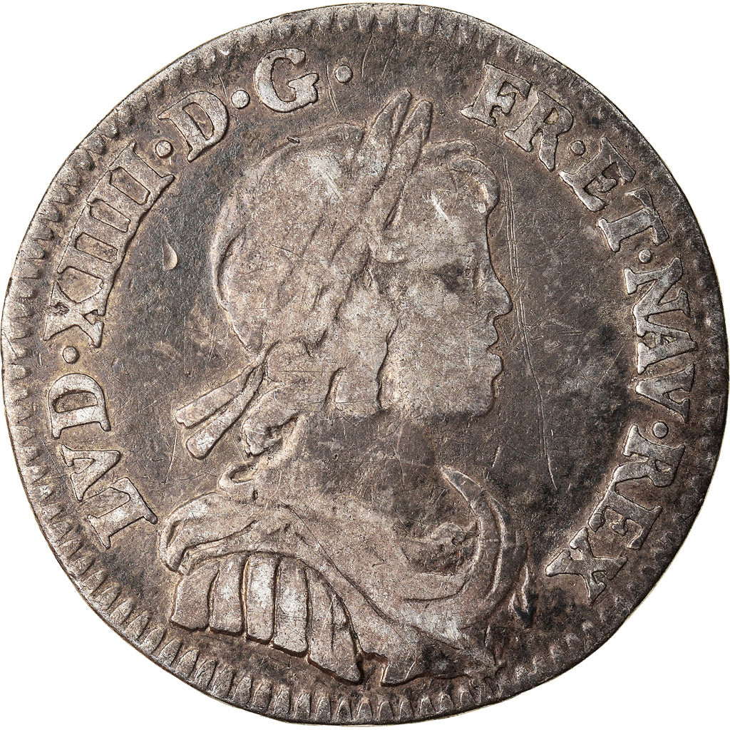 Moneta, Francia, Louis XIV, 1/12 Écu à la mèche courte, 1/12 ECU, 10 Sols