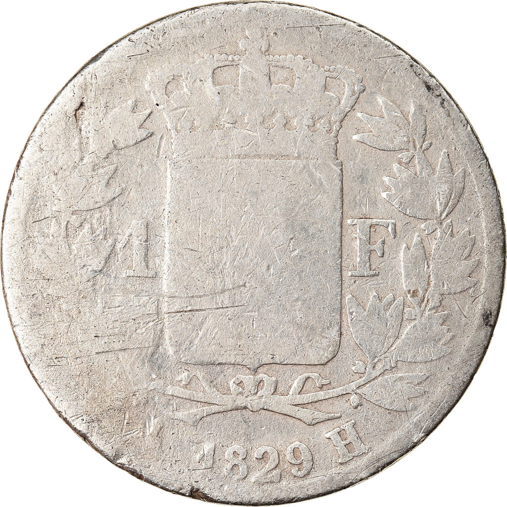 Coin, France, Charles X, Franc, 1829, La Rochelle, F(12-15), Silver, KM:724.6