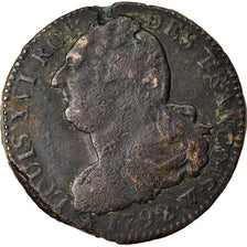 Moneda, Francia, Louis XVI, 2 Sols, 1792, Lille, BC+, Bronce, KM:603.16