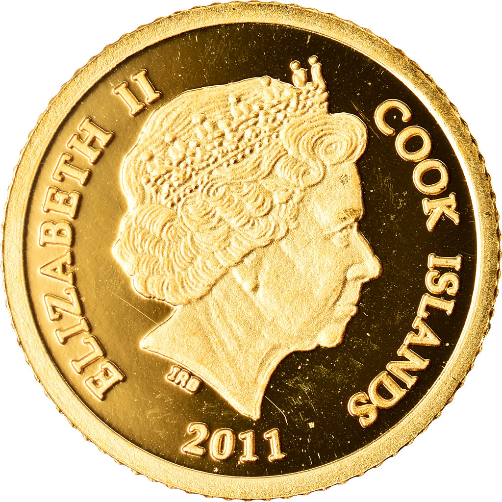 Coin, Cook Islands, Tangaroa, 5 Dollars, 2011, MS(65-70), Gold