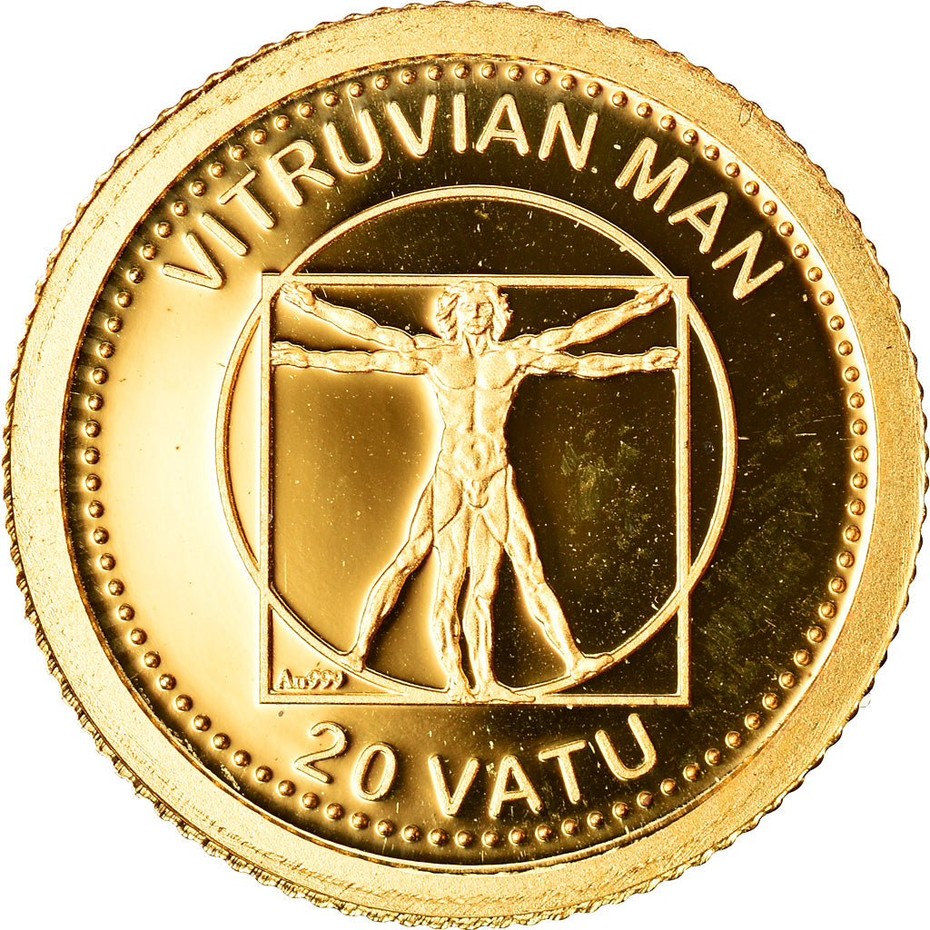 Moneta, Vanuatu, 20 Vatu, 2013, MS(65-70), Złoto