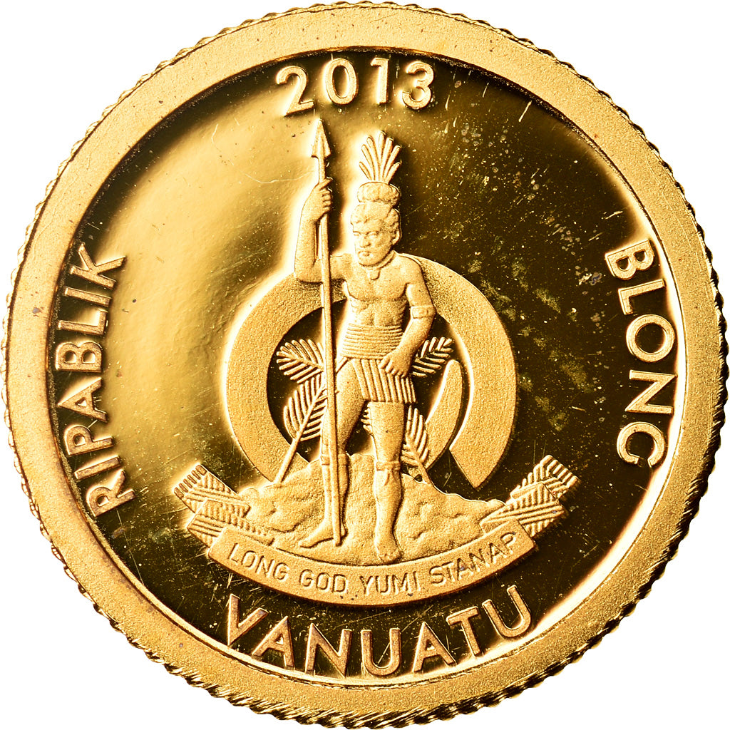 Moneta, Vanuatu, 20 Vatu, 2013, MS(65-70), Złoto