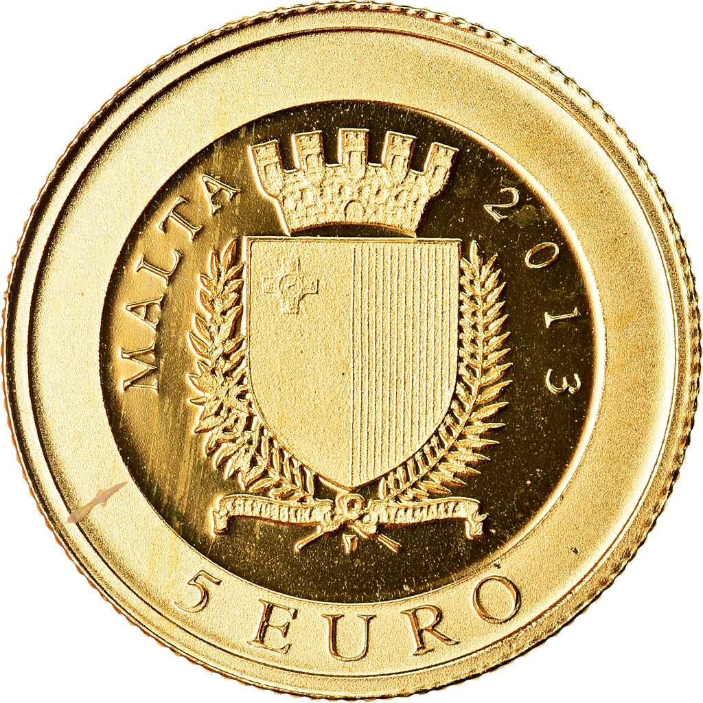 Malta, 5 Euro, 2013, FDC, Oro
