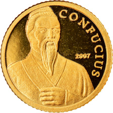 Monnaie, Cambodge, Confucius, 5000 Riels, 2007, FDC, Or
