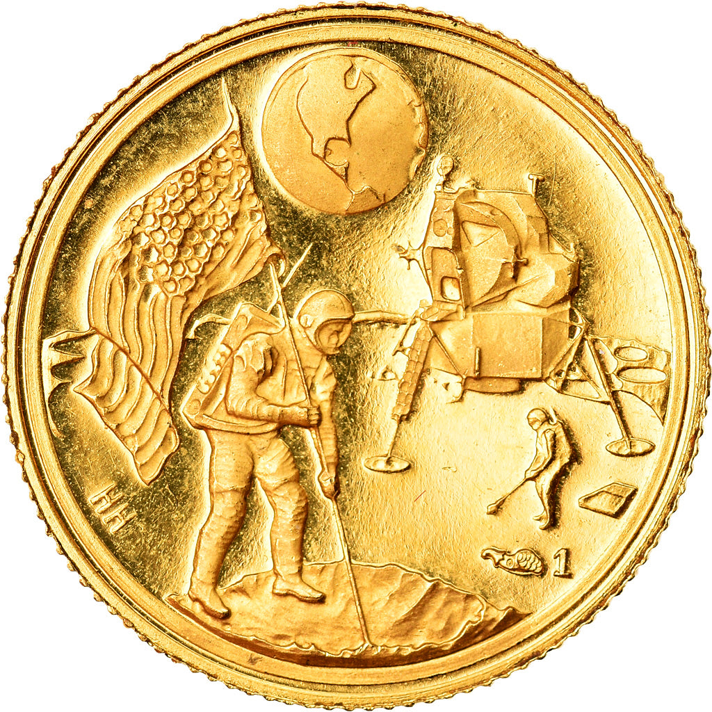 United States, Medal, Landing on the Moon, N.Amstrong, 1969, MS(63), Gold