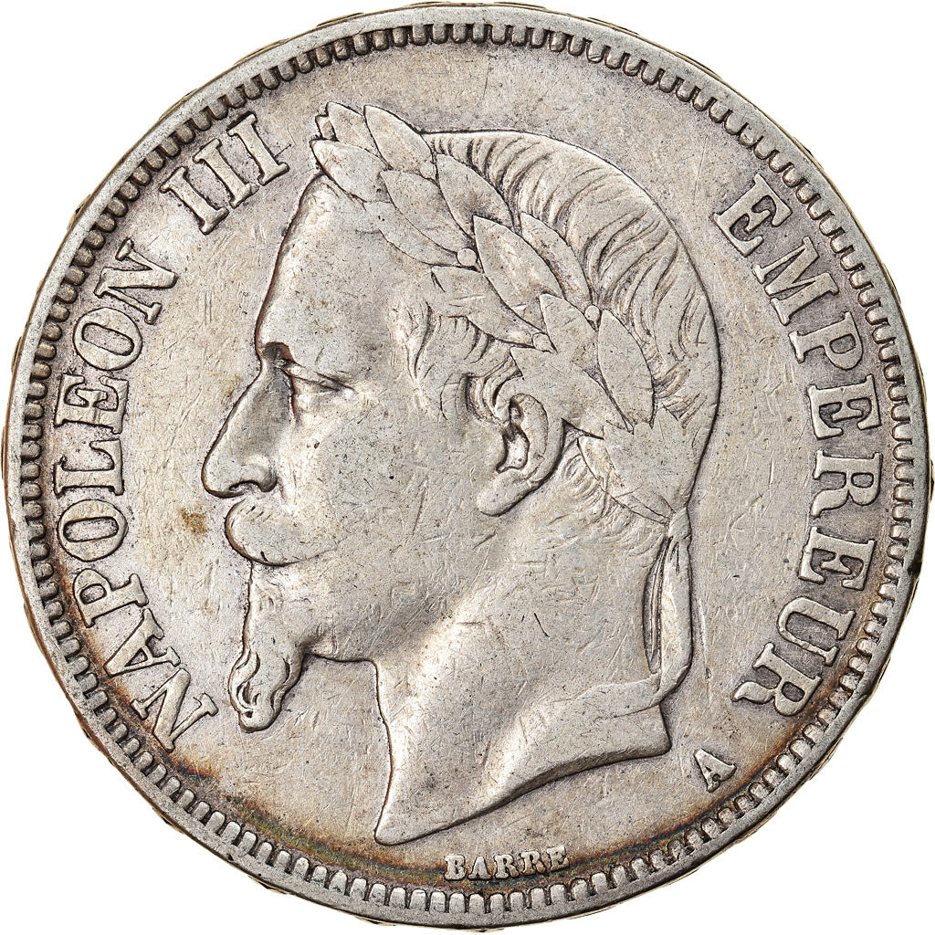 Moneta, Francia, Napoleon III, Napoléon III, 5 Francs, 1867, Paris, BB