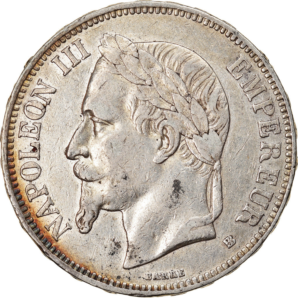 Münze, Frankreich, Napoléon III, 5 Francs, 1870, Strasbourg, SS, Silber
