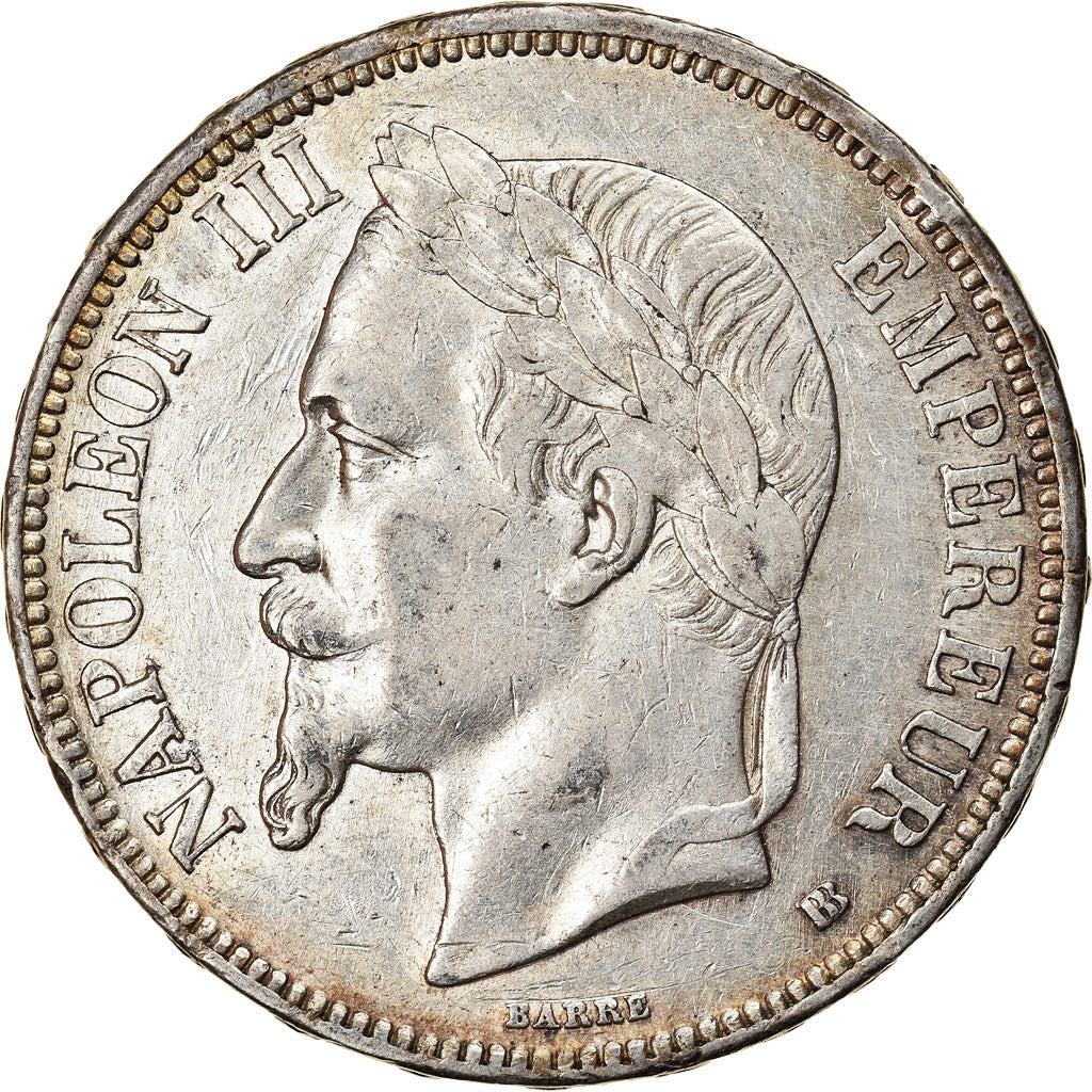 Coin, France, Napoléon III, 5 Francs, 1869, Strasbourg, EF(40-45), Silver