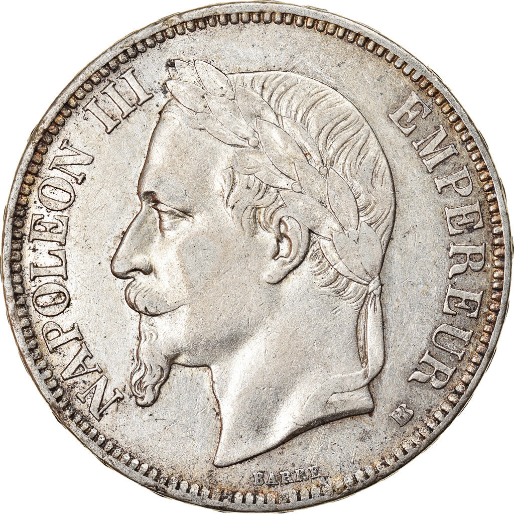 Coin, France, Napoléon III, 5 Francs, 1869, Strasbourg, EF(40-45), Silver