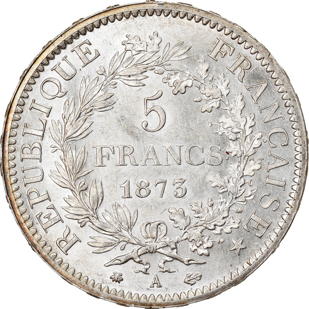 Coin, France, Hercule, 5 Francs, 1873, Paris, MS(63), Silver, KM:820.1